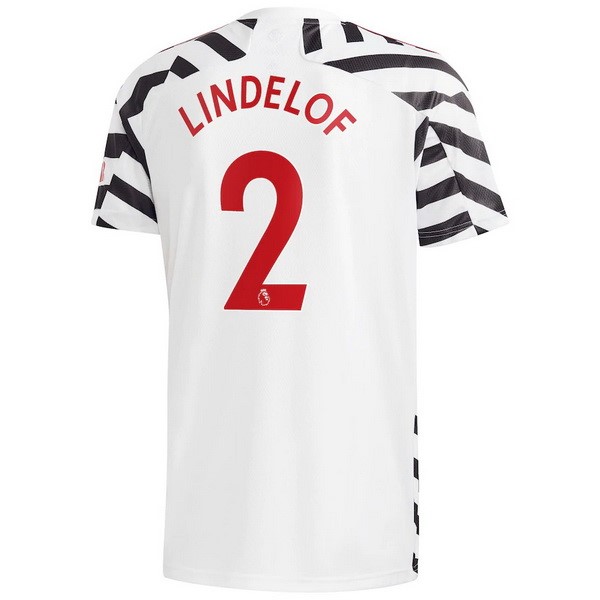 Maglia Manchester United NO.2 Lindelof 3ª 2020-2021 Bianco